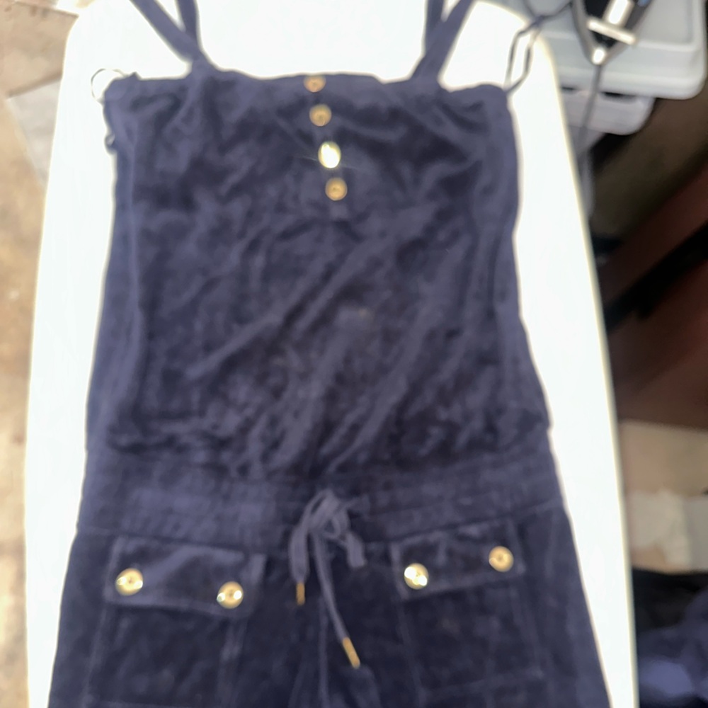Juicy Couture Dark Blue Romper with Gold Details